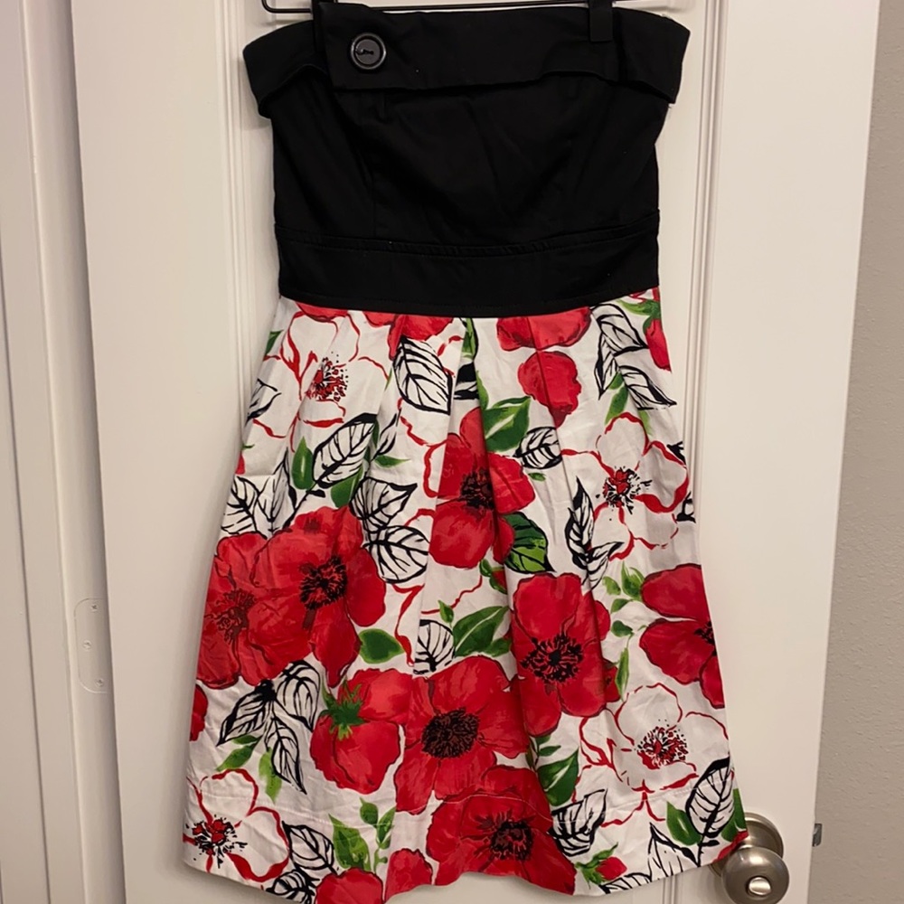 Strapless floral dress